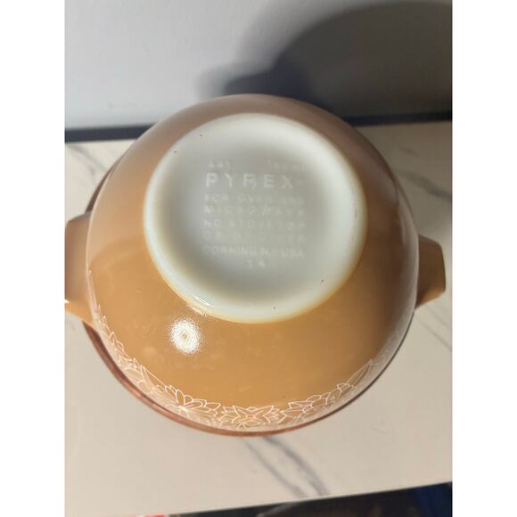 Vintage Pyrex Brown Floral Cinderella Mixing Bowl Set (4-Piece) – No Chips - Picture 16 of 16